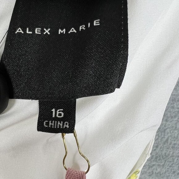 Alex Marie Size 16 White Green Floral Pleated Midi Easter Spring Dress MSRP $149 - Picture 14 of 16